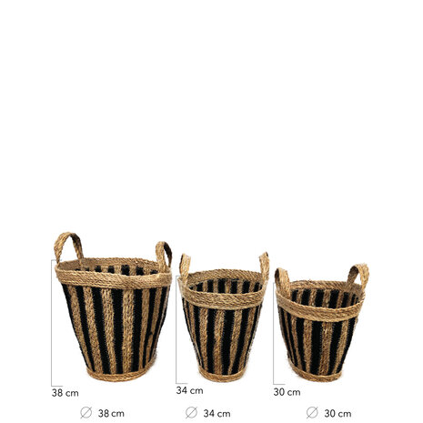 DKNC - Manden Foggia - Gras - 38x38cm - Set van 3 - Bruin