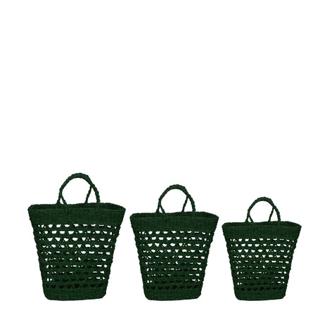 DKNC - Tas Dublin - Zeegras - 38x24x40cm - Set van 3 - Groen