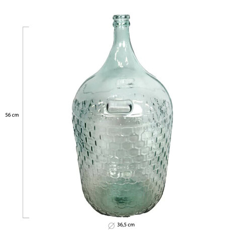 DKNC - Vaas Jack - Gerecycled glas - 36.5x36.5x56cm - Transparant