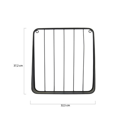 DKNC - Wandrek Atbara - Metaal - Set van 3 - 32.5x11x37.2cm - Zwart