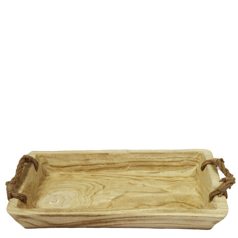 DKNC - Dienblad Kambut - Paulownia hout - 58x32x8 cm - Cream