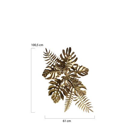 DKNC - Wanddecoratie Anaco - Metaal -100.5x10x61cm - Goud