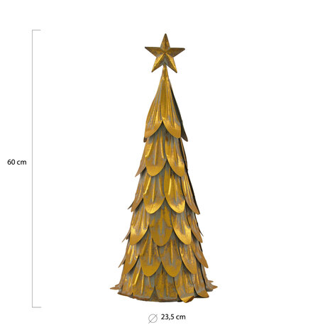 DKNC - Kerstboom Jeremy - Metaal - 23.5x60cm - Goud