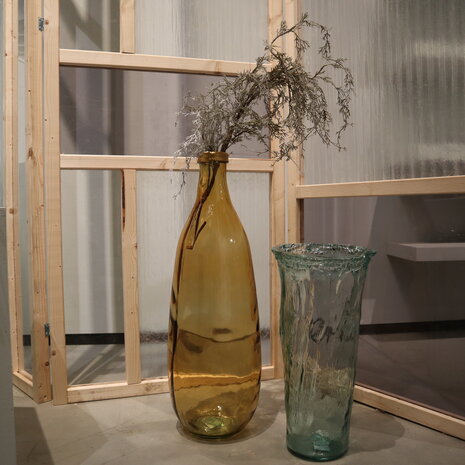 DKNC - Vaas Tainan - Gerecycled glas - 25x25x75cm - Geel