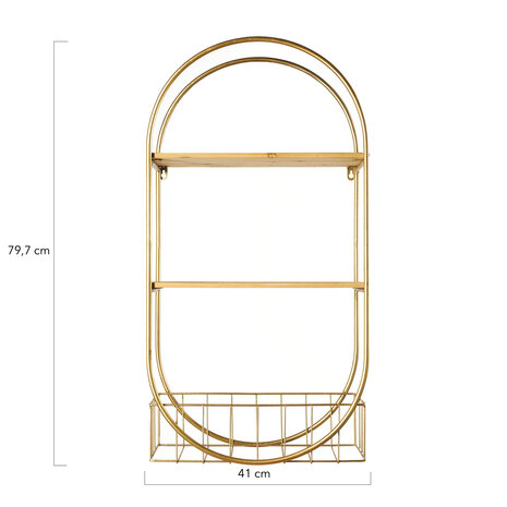 DKNC - Plank metaal Nottingham - 41x27x79.7cm - Goud