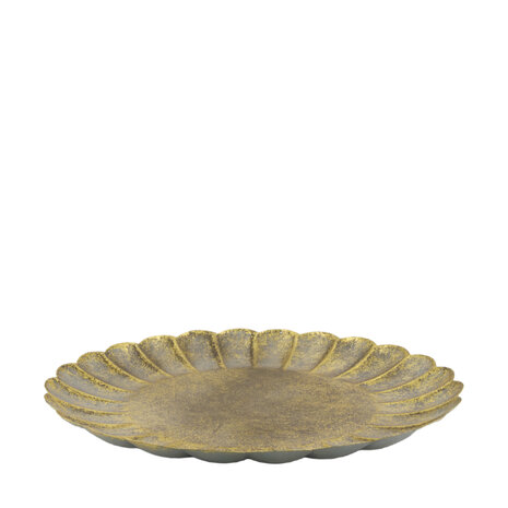 DKNC - Tray round metal 38x38x3cm - Goud