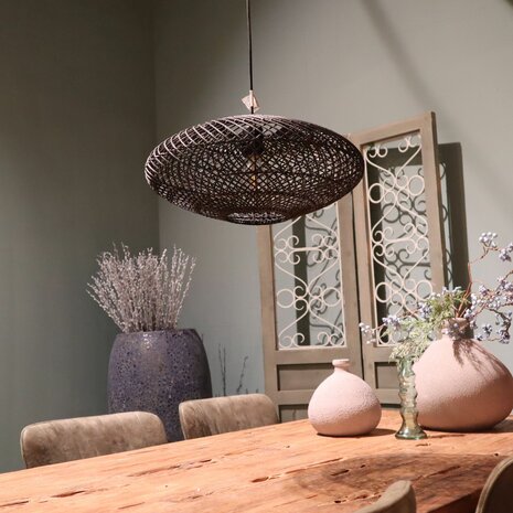 DKNC - Hanglamp Terni - Rotan - 46x46x20 cm - Zwart