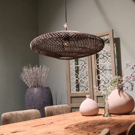 DKNC - Hanglamp Terni - Rotan - 58x58x20 cm - Zwart