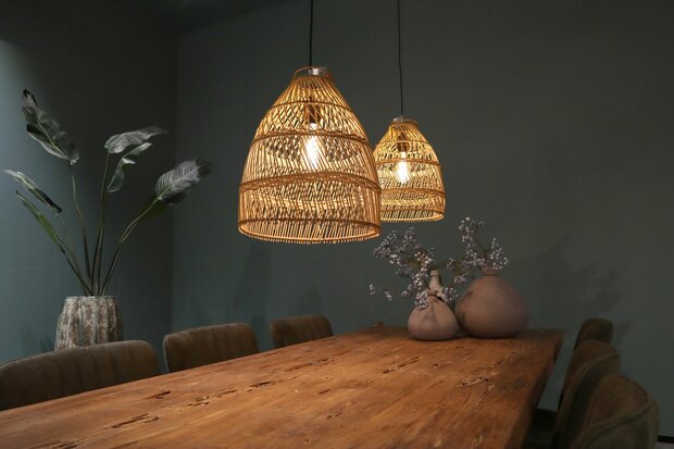 DKNC - Hanglamp Sydney - Rotan - 35x35x41cm - Set van 2 - Natuurlijk