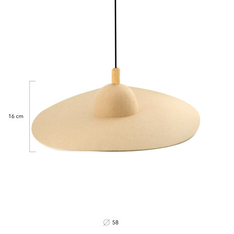 DKNC - Hanglamp Ely - 58x58x16cm - Cream