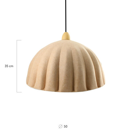 DKNC- Hanglamp Daniel - Vilt - 50x50x35cm - Creme