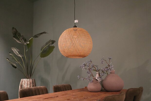 DKNC - Hanglamp Puebla - Bamboe - 46x46x43cm - Bruin