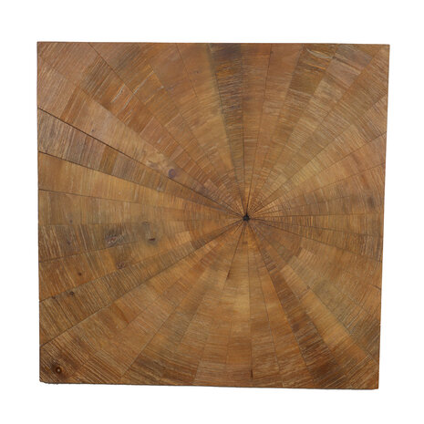 DKNC - Wanddecoratie Siena - Hout - 58x58x3cm - Bruin