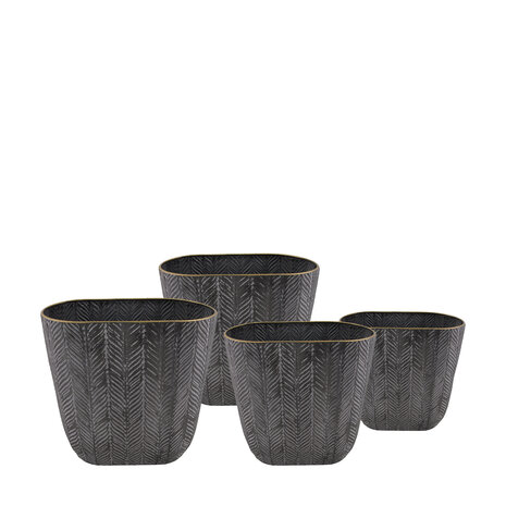 DKNC - Plantenbakken Buerat - Metaal - 36.5x19x36cm - Zwart