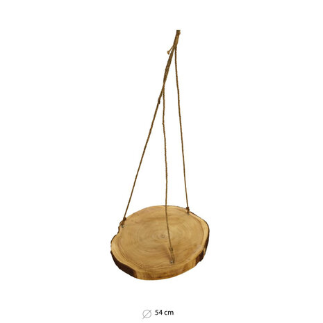 DKNC - Hangplateau Lena - Paulownia hout - 54x54x5 cm - Bruin