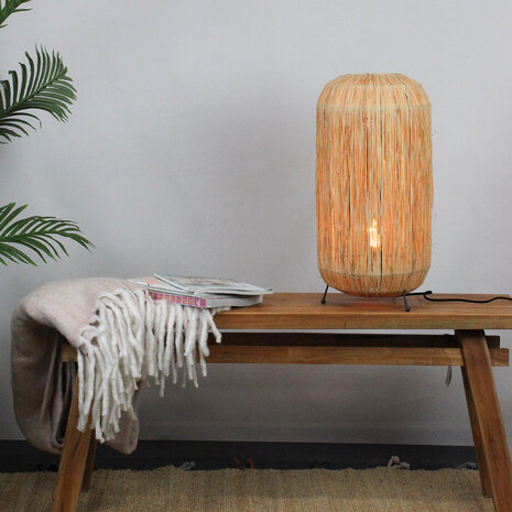 DKNC - Staande lamp Kendall - Raffia - 28x28x58cm - Beige