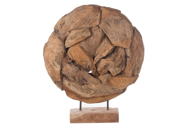DKNC - Erosiehout rond op standaard Lauren - 50x23x59cm - Bruin