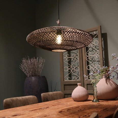 DKNC - Hanglamp Terni - Rotan - 58x58x20 cm - Zwart