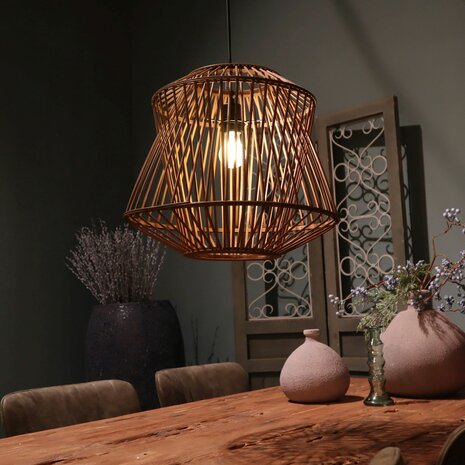 DKNC - Hanglamp Ponce - Bamboe - 46x46x40 cm - Bruin