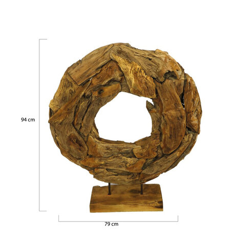 DKNC - Beeld rond erosiehout Poltava - 79x15x94cm - Grijs