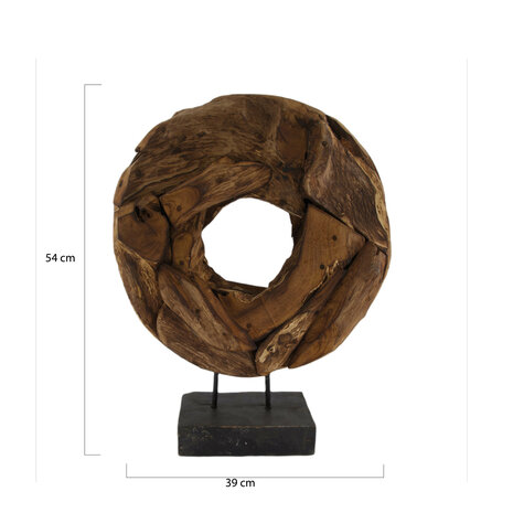 DKNC - Beeld rond erosiehout Poltava - 39x10x54cm - Bruin
