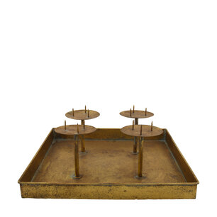 Dijk Natural Collections - Candle holder metal 38x38x14cm - Goud Dijk Natural Collections - Candle holder metal 38x38x14cm - Goud