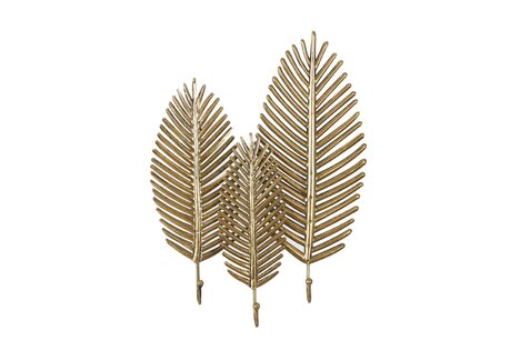 DKNC - Metalen kapstok bladeren - 35.5x49x10.5cm - Goud DKNC - Metalen kapstok bladeren - 35.5x49x10.5cm - Goud