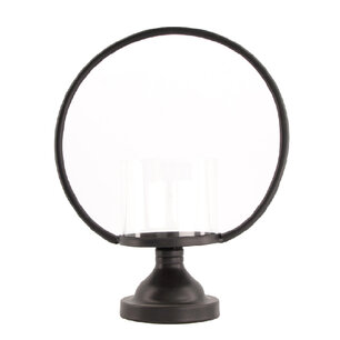 Dijk Natural Collections - Candle holder metal with glass 28.5x12.5x38cm - Zwart Dijk Natural Collections - Candle holder metal with glass 28.5x12.5x38cm - Zwart