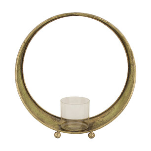 Dijk Natural Collections - Candle holder metal with glass 37x14.5x38.5cm - Goud Dijk Natural Collections - Candle holder metal with glass 37x14.5x38.5cm - Goud
