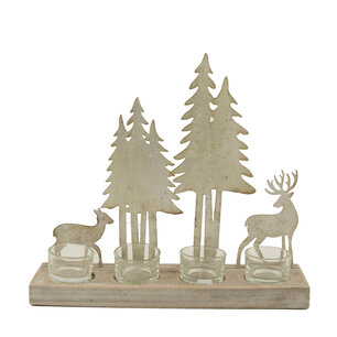 Dijk Natural Collections - Candle holder metal with glass 30.5x9x27.5cm - Zilver Dijk Natural Collections - Candle holder metal with glass 30.5x9x27.5cm - Zilver