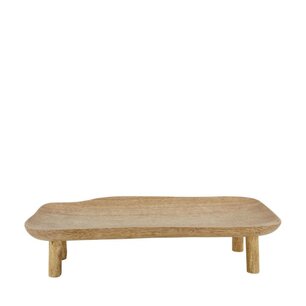 DKNC - Dienblad mango hout op standaard - 58x27x8cm - Natuurlijk DKNC - Dienblad mango hout op standaard - 58x27x8cm - Natuurlijk