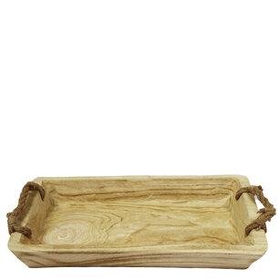 DKNC - Dienblad paulownia hout - 58x32x8 cm - Natuurlijk DKNC - Dienblad paulownia hout - 58x32x8 cm - Natuurlijk