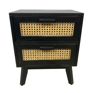 DKNC - Kast - Paulownia hout - 38x28x47cm - Zwart DKNC - Kast - Paulownia hout - 38x28x47cm - Zwart