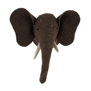 DKNC - Wandbord - Dierenhoofd olifant - 20x20x25cm - Grijs DKNC - Wandbord - Dierenhoofd olifant - 20x20x25cm - Grijs
