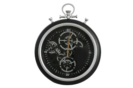 DKNC - Klok - Metaal - 40x7x50cm - Zwart DKNC - Klok - Metaal - 40x7x50cm - Zwart