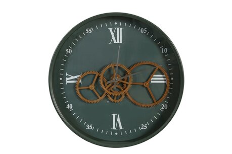 DKNC - Klok - Metaal - 40x6.5cm - Groen DKNC - Klok - Metaal - 40x6.5cm - Groen