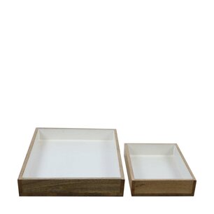 DKNC - Dienblad - Hout - 28x5x38 cm - Wit DKNC - Dienblad - Hout - 28x5x38 cm - Wit