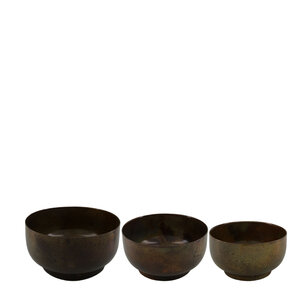 DKNC - Kom Melbourne - Metaal - 34x34x18 cm - Set van 3 - Koper DKNC - Kom Melbourne - Metaal - 34x34x18 cm - Set van 3 - Koper