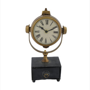 DKNC - Klok - Ijzer - 18x14.5x32.5 - Goud DKNC - Klok - Ijzer - 18x14.5x32.5 - Goud