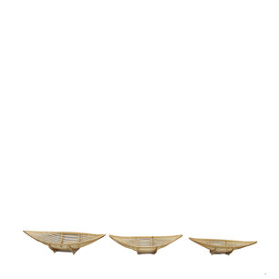 DKNC - Dienblad - Bamboe - 78x28x22cm - Set van 3 - Beige DKNC - Dienblad - Bamboe - 78x28x22cm - Set van 3 - Beige