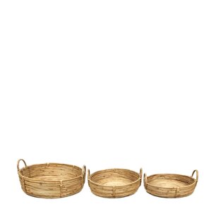 DKNC - Dienblad - Rotan - 38x11cm - Set van 3 - Cream DKNC - Dienblad - Rotan - 38x11cm - Set van 3 - Cream