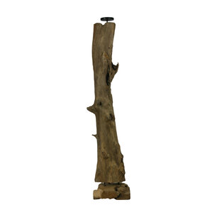DKNC - Kandelaar - Teak hout - 28x110cm - Bruin DKNC - Kandelaar - Teak hout - 28x110cm - Bruin