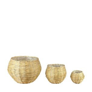 DKNC - Manden - Wilg - 38x28cm - Set van 3 - Beige DKNC - Manden - Wilg - 38x28cm - Set van 3 - Beige