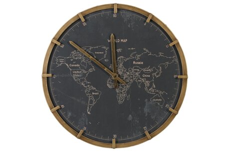 DKNC - Klok - Metaal - 58x4cm - Grijs DKNC - Klok - Metaal - 58x4cm - Grijs