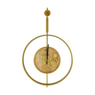 DKNC - Klok - Metaal - 50x6.5cm - Goud DKNC - Klok - Metaal - 50x6.5cm - Goud