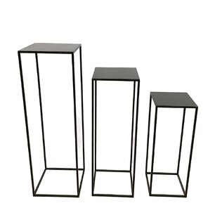 DKNC - Bijzettafel metaal Bruges - 37x37x117cm - Set van 3 - Zwart DKNC - Bijzettafel metaal Bruges - 37x37x117cm - Set van 3 - Zwart