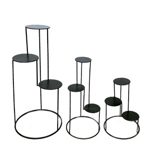 DKNC - Bijzettafel Durango - Metaal - 37.5x37.5x78cm - Set van 3 - Zwart DKNC - Bijzettafel Durango - Metaal - 37.5x37.5x78cm - Set van 3 - Zwart