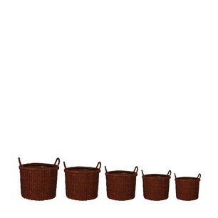DKNC - Manden Aruba - Zeegras - 38x32cm - Set van 5 - Bruin DKNC - Manden Aruba - Zeegras - 38x32cm - Set van 5 - Bruin