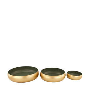 DKNC - Schaal Newcastle - Ijzer - 27.5x6.5cm - Set van 3 - Groen DKNC - Schaal Newcastle - Ijzer - 27.5x6.5cm - Set van 3 - Groen
