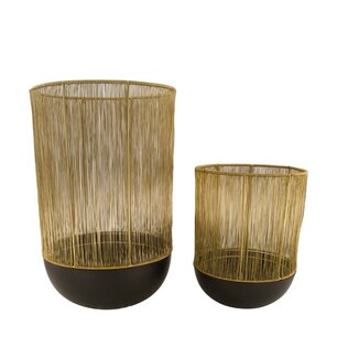DKNC - Kandelaar Delhi - Ijzer - 25.5x40.5cm - Set van 2 - Zwart DKNC - Kandelaar Delhi - Ijzer - 25.5x40.5cm - Set van 2 - Zwart